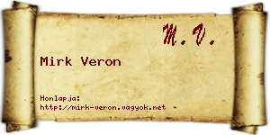 Mirk Veron névjegykártya